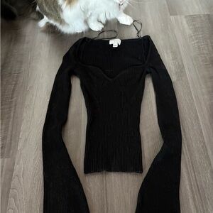 H&M Black Ribbed Top